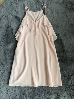 BCBGeneration Blush Pink Ruffle Slip Dress